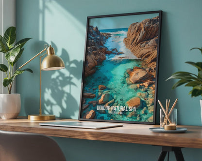 Injidup Natural Spa Wall Art Watercolour Print Yallingup WA - Travel Wall Art