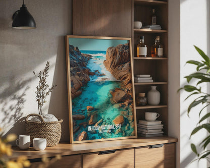 Injidup Natural Spa Wall Art Watercolour Print Yallingup WA - Travel Wall Art