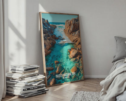 Injidup Natural Spa Wall Art Watercolour Print Yallingup WA - Travel Wall Art