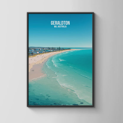 Geraldton WA Australia Beach Landscape Poster Art Print - Travel Wall Art