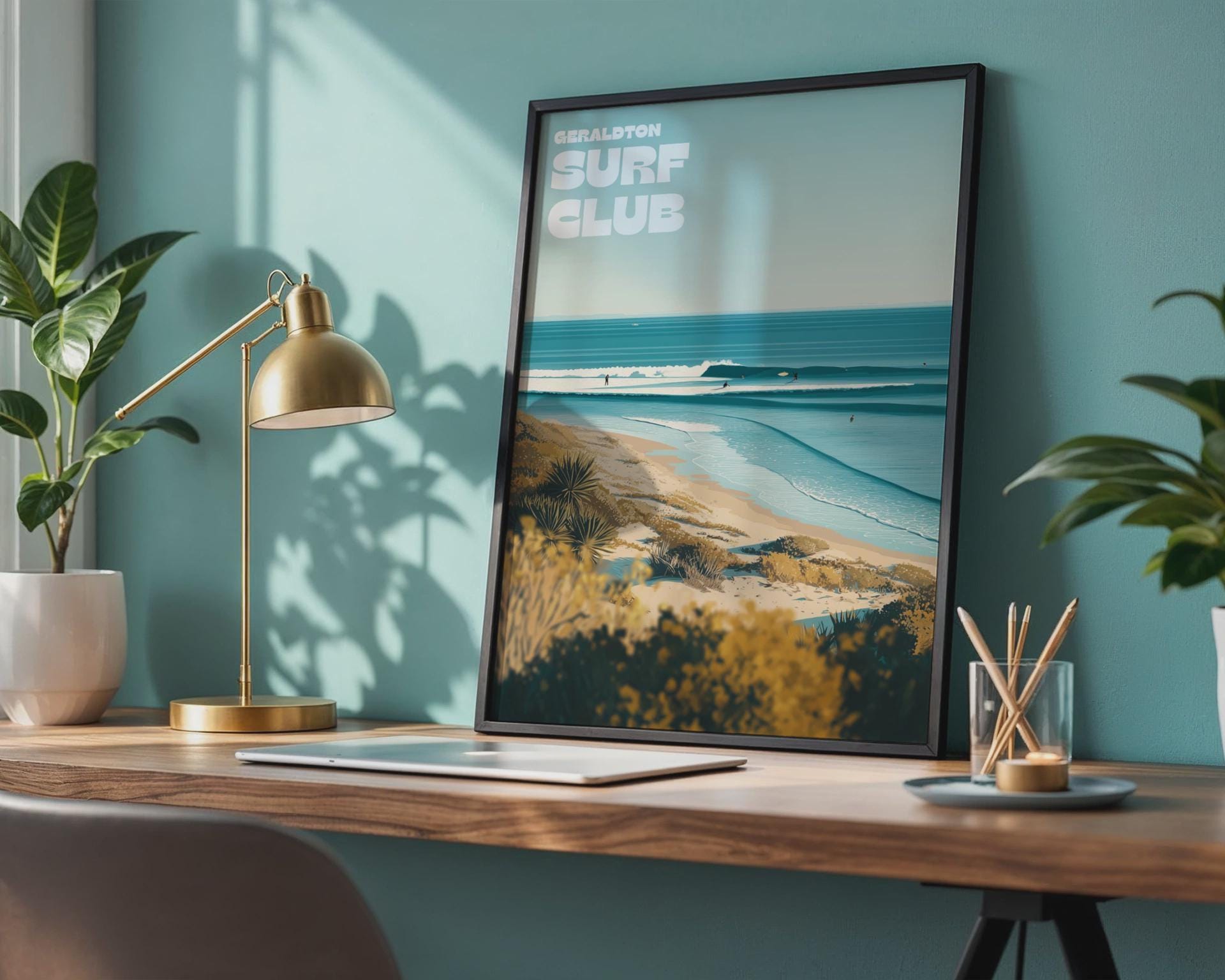 Geraldton Surf Club Poster Coastal Wall Art - Travel Wall Art