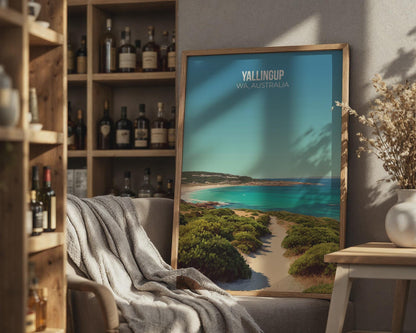 Yallingup Beach Poster Art Print WA Australia Landscape Wall Art - Travel Wall Art