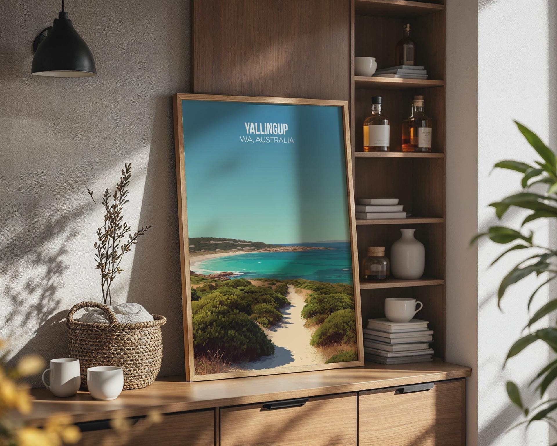Yallingup Beach Poster Art Print WA Australia Landscape Wall Art - Travel Wall Art
