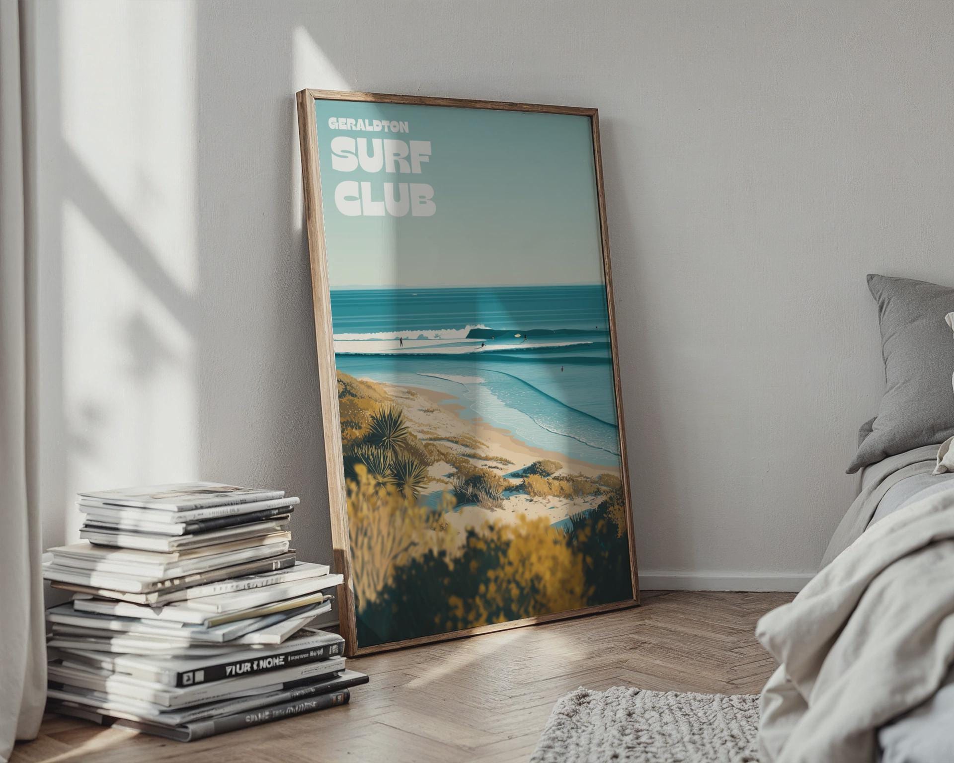 Geraldton Surf Club Poster Coastal Wall Art - Travel Wall Art