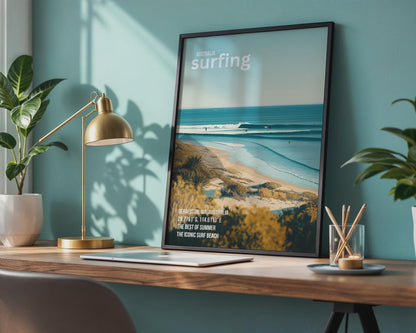 Australia Surfing Print Geraldton Wall Art Landscape Beach Poster - Travel Wall Art