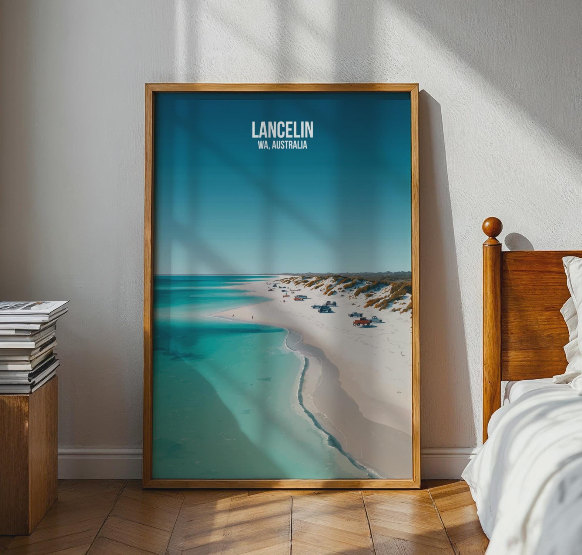Lancelin WA Australia Beach Poster Wall Art Print - Travel Wall Art