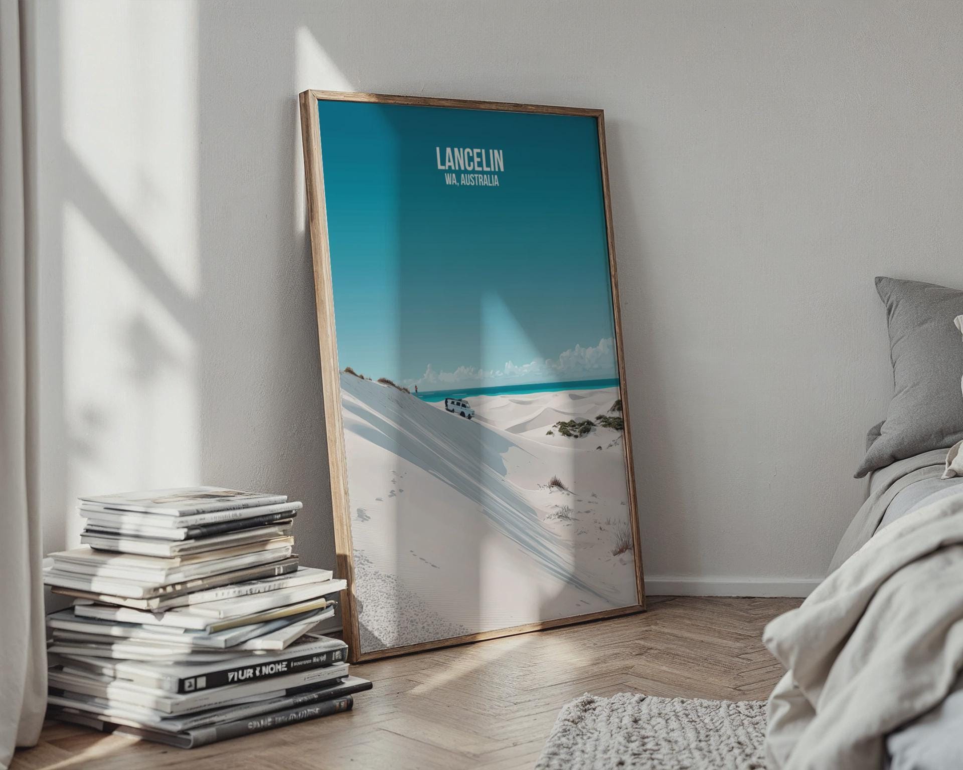 Lancelin WA Australia Travel Poster Print Wall Art - Travel Wall Art