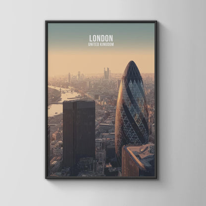 London United Kingdom Art Print Cityscape Poster - Travel Wall Art