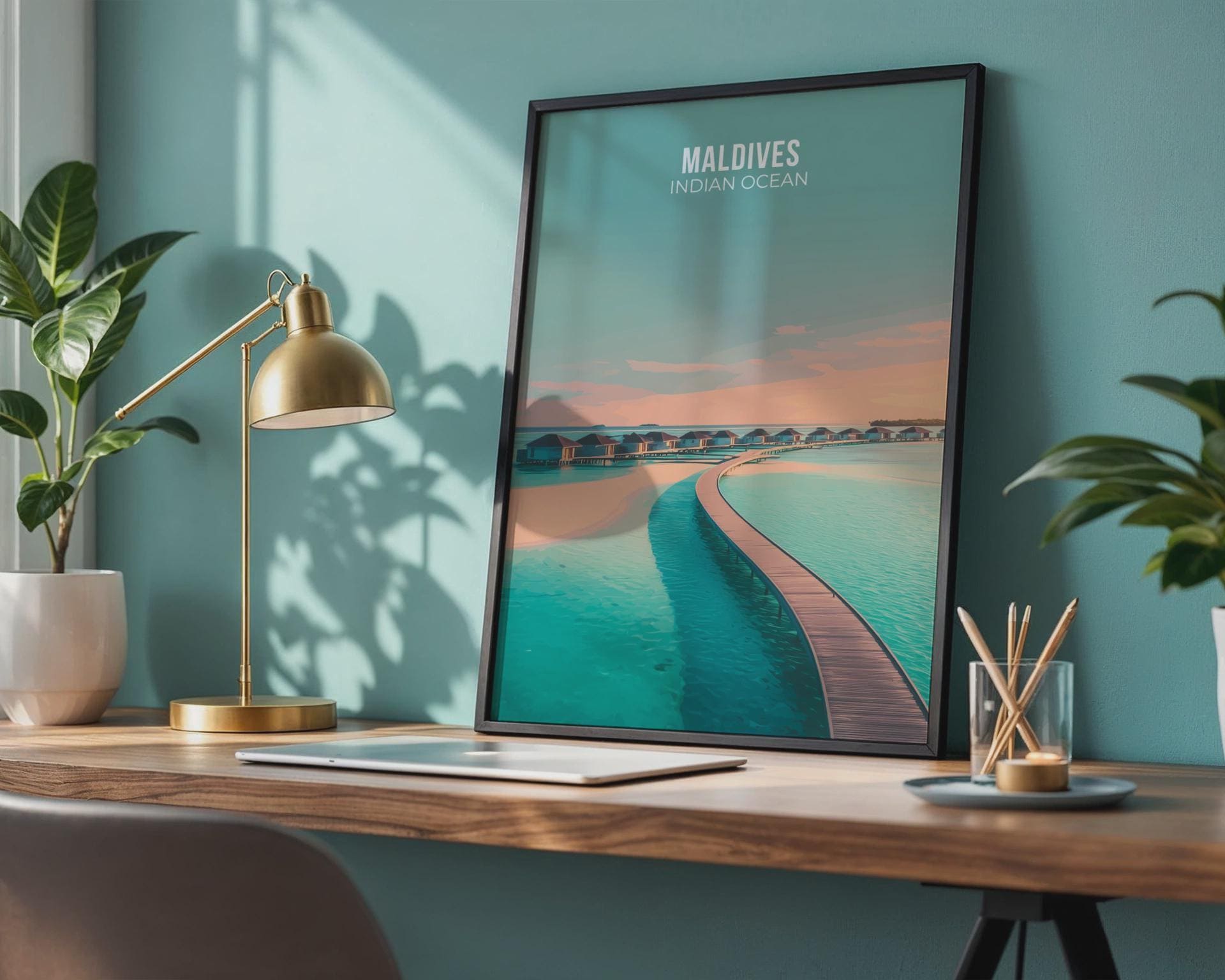 Maldives Indian Ocean Travel Poster Art Print - Travel Wall Art