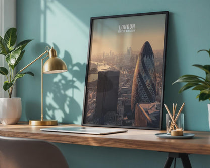 London United Kingdom Art Print Cityscape Poster - Travel Wall Art