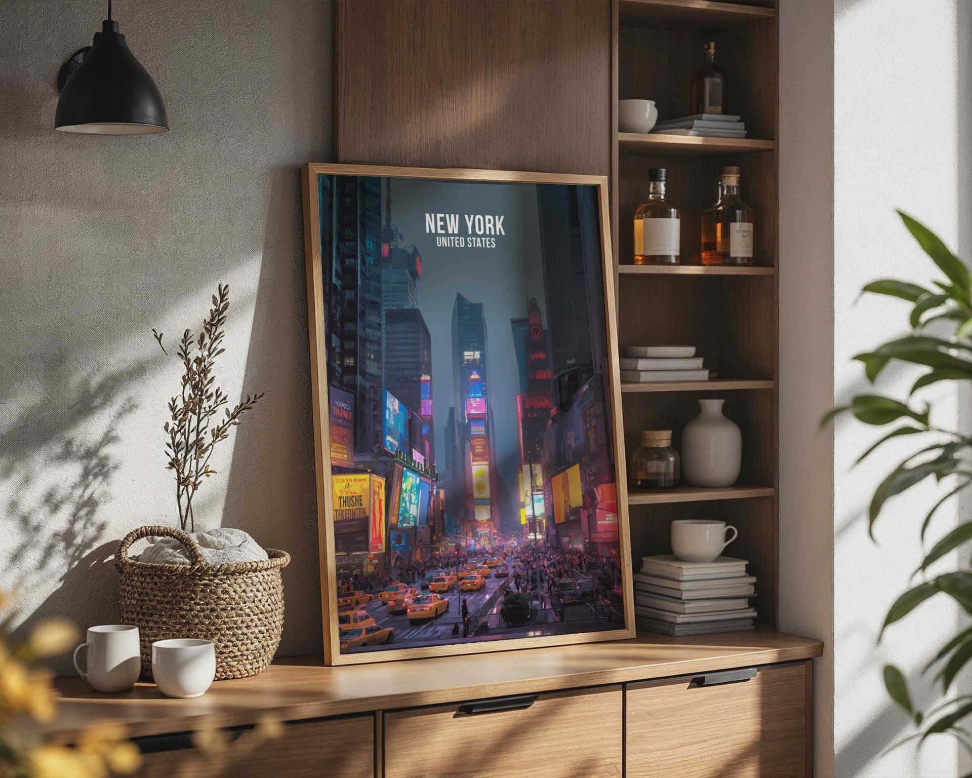 New York City Poster Art Print Times Square Wall Art - Travel Wall Art