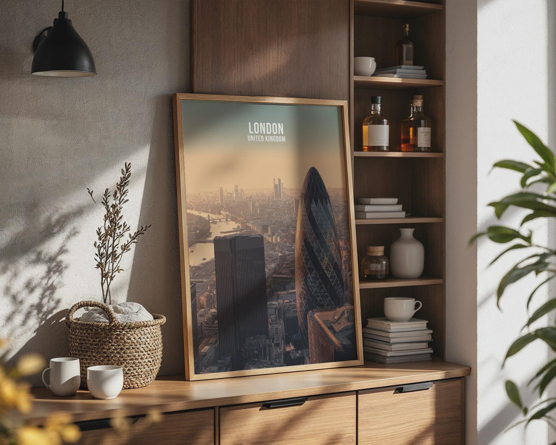 London United Kingdom Art Print Cityscape Poster - Travel Wall Art