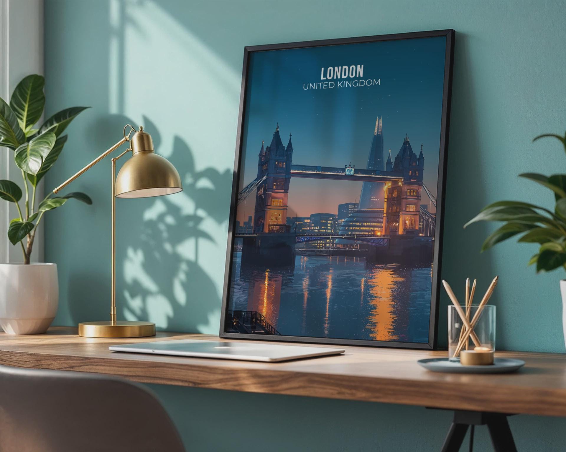 London Bridge Print Night Sky Art - Travel Wall Art