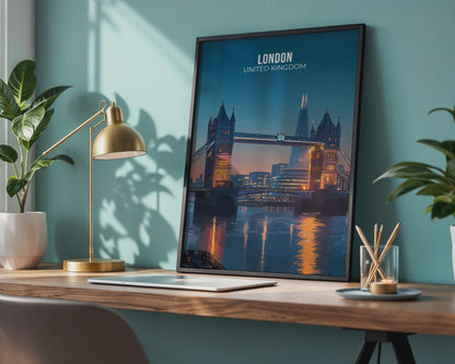 London Bridge Print Night Sky Art - Travel Wall Art