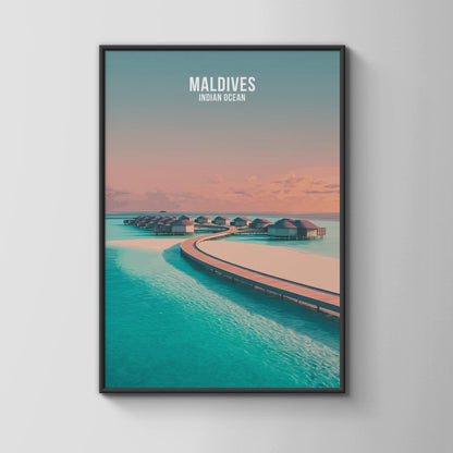 Maldives Indian Ocean Coastal Wall Art Print - Travel Wall Art