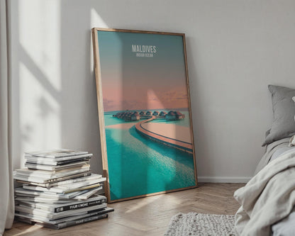 Maldives Indian Ocean Coastal Wall Art Print - Travel Wall Art