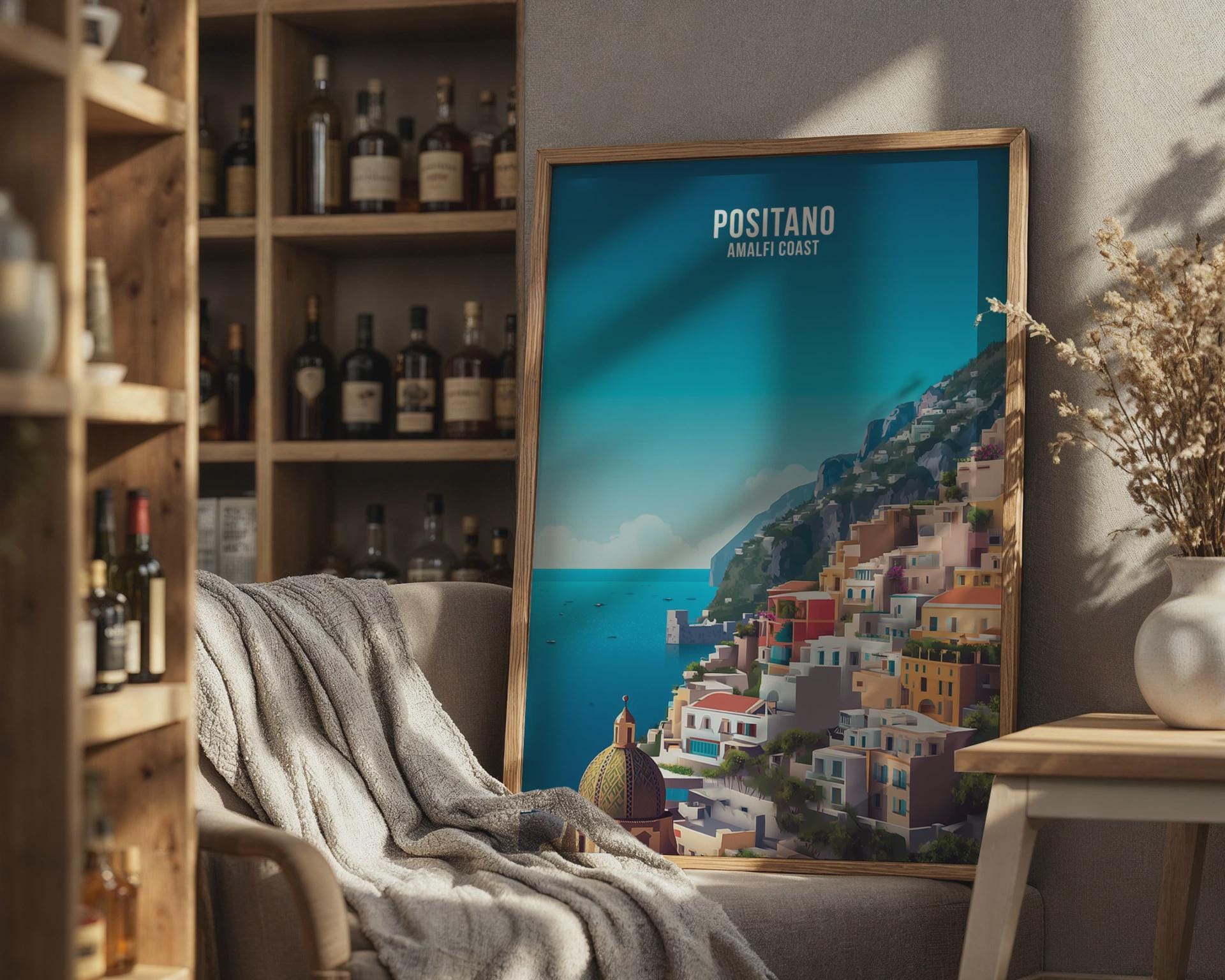 Positano Amalfi Coast Coastal Wall Art Print - Travel Wall Art