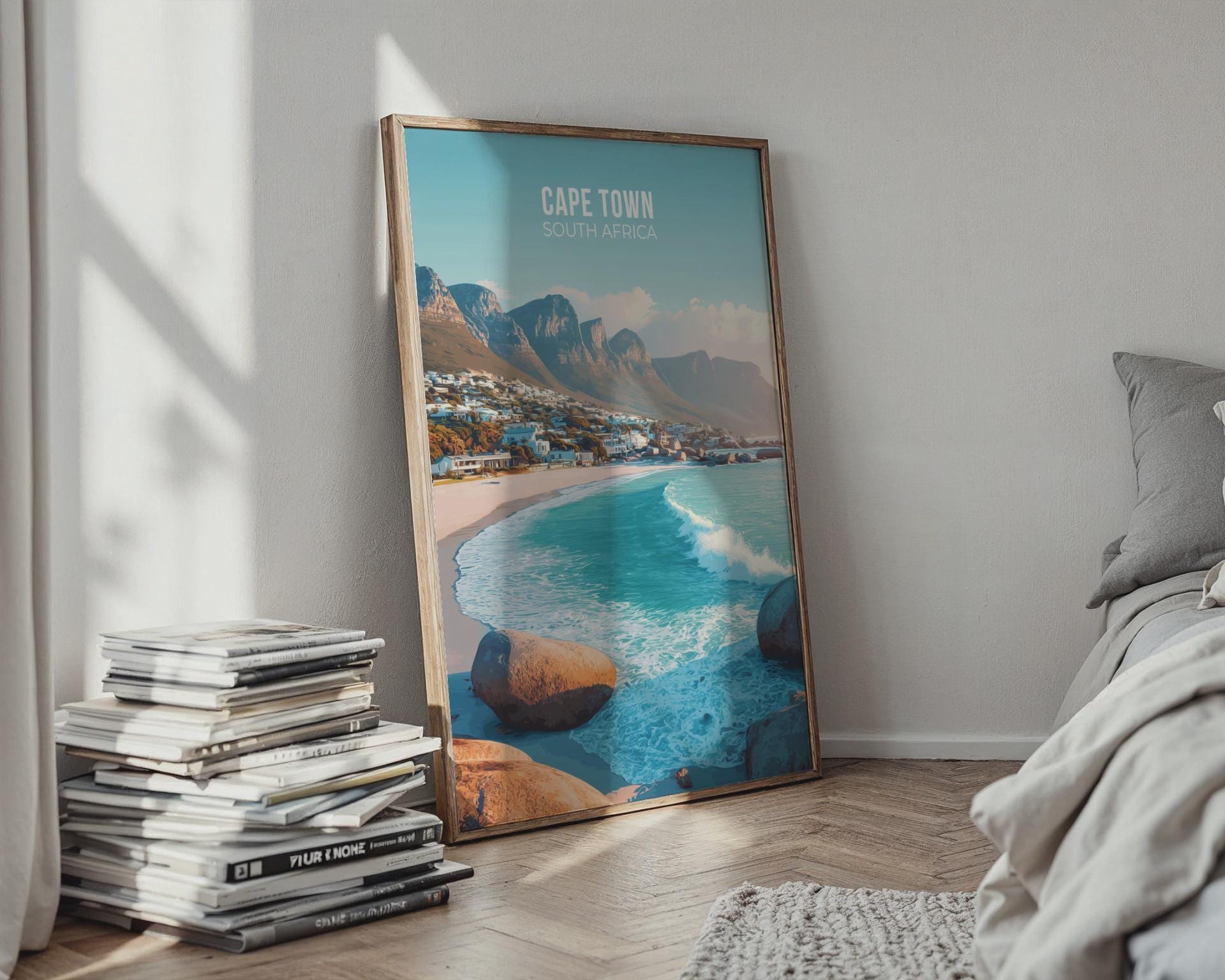 Cape Town South Africa Travel Poster Wall Art Print - Travel Wall Art