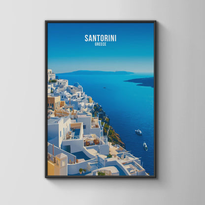 Santorini Greece Travel Poster Art Print - Travel Wall Art