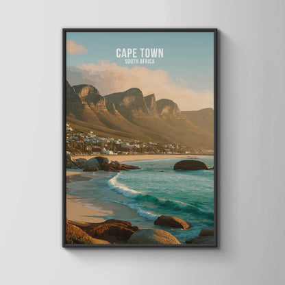 Cape Town South Africa Beach Scene Wall Art Print - Travel Wall Art