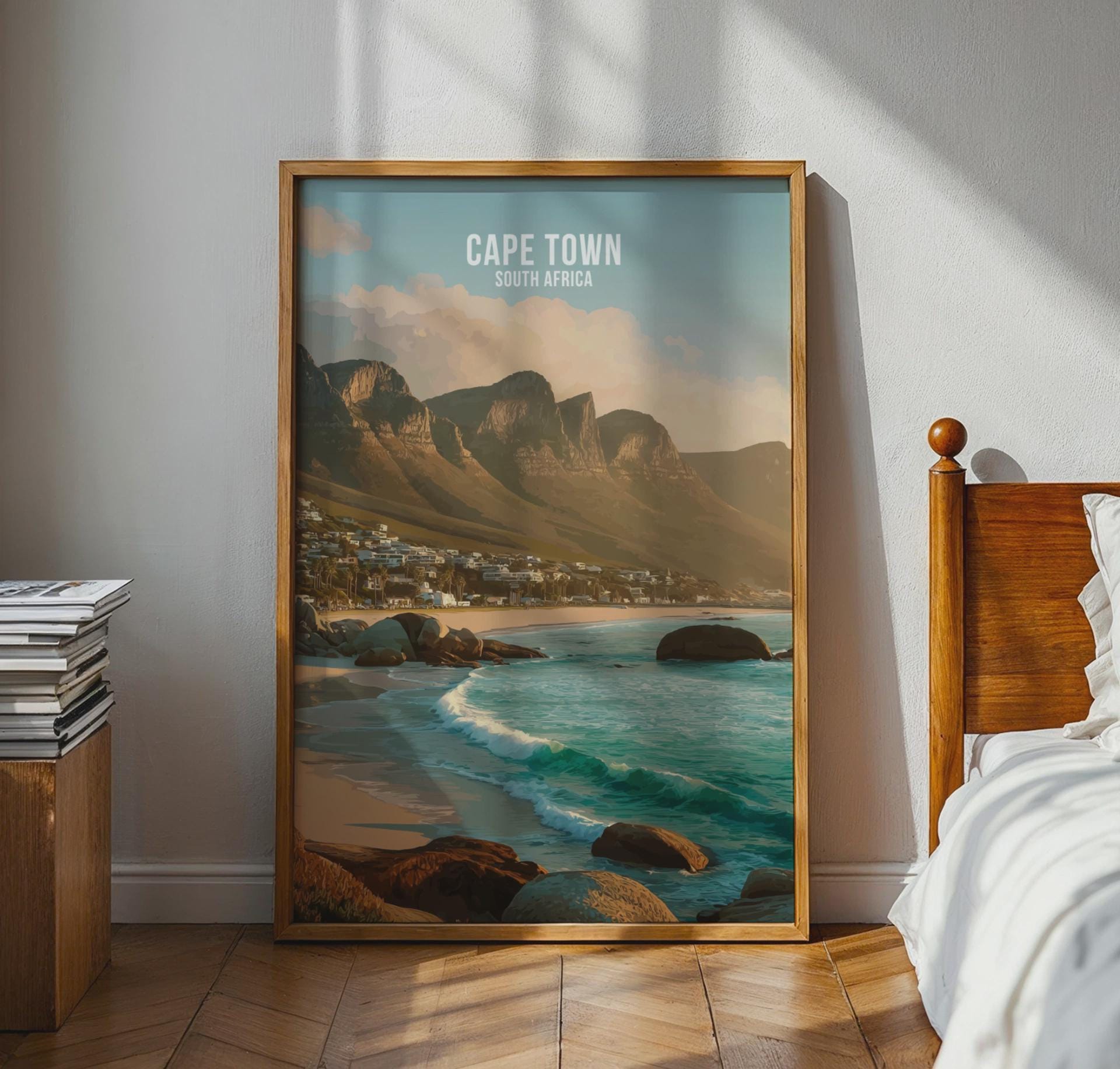 Cape Town South Africa Beach Scene Wall Art Print - Travel Wall Art