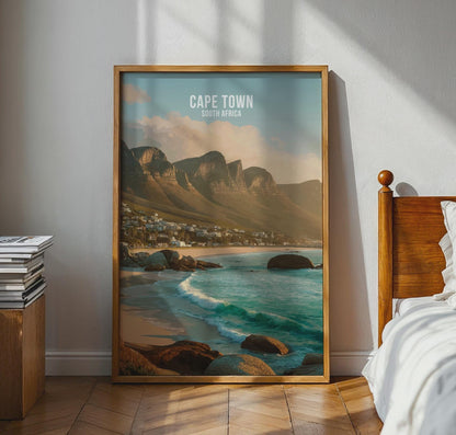 Cape Town South Africa Beach Scene Wall Art Print - Travel Wall Art