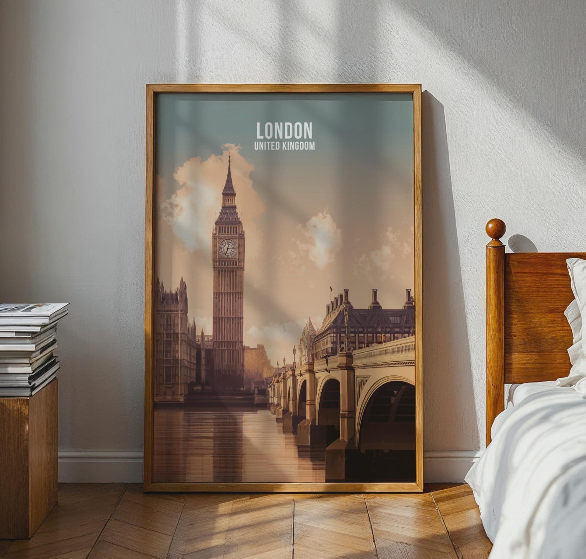 Big Ben and Westminster Bridge Art Print London - Travel Wall Art