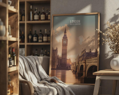 Big Ben and Westminster Bridge Art Print London - Travel Wall Art