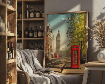 London Print Big Ben Telephone Box Wall Art - Travel Wall Art