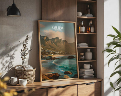 Cape Town South Africa Beach Scene Wall Art Print - Travel Wall Art