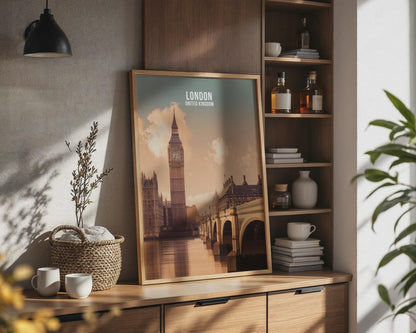 Big Ben and Westminster Bridge Art Print London - Travel Wall Art