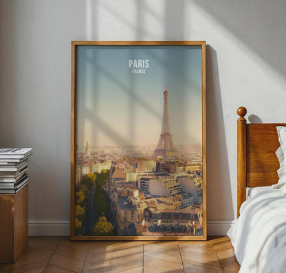 Paris France Print Minimalist Architecture Cityscape Poster - Travel Wall Art