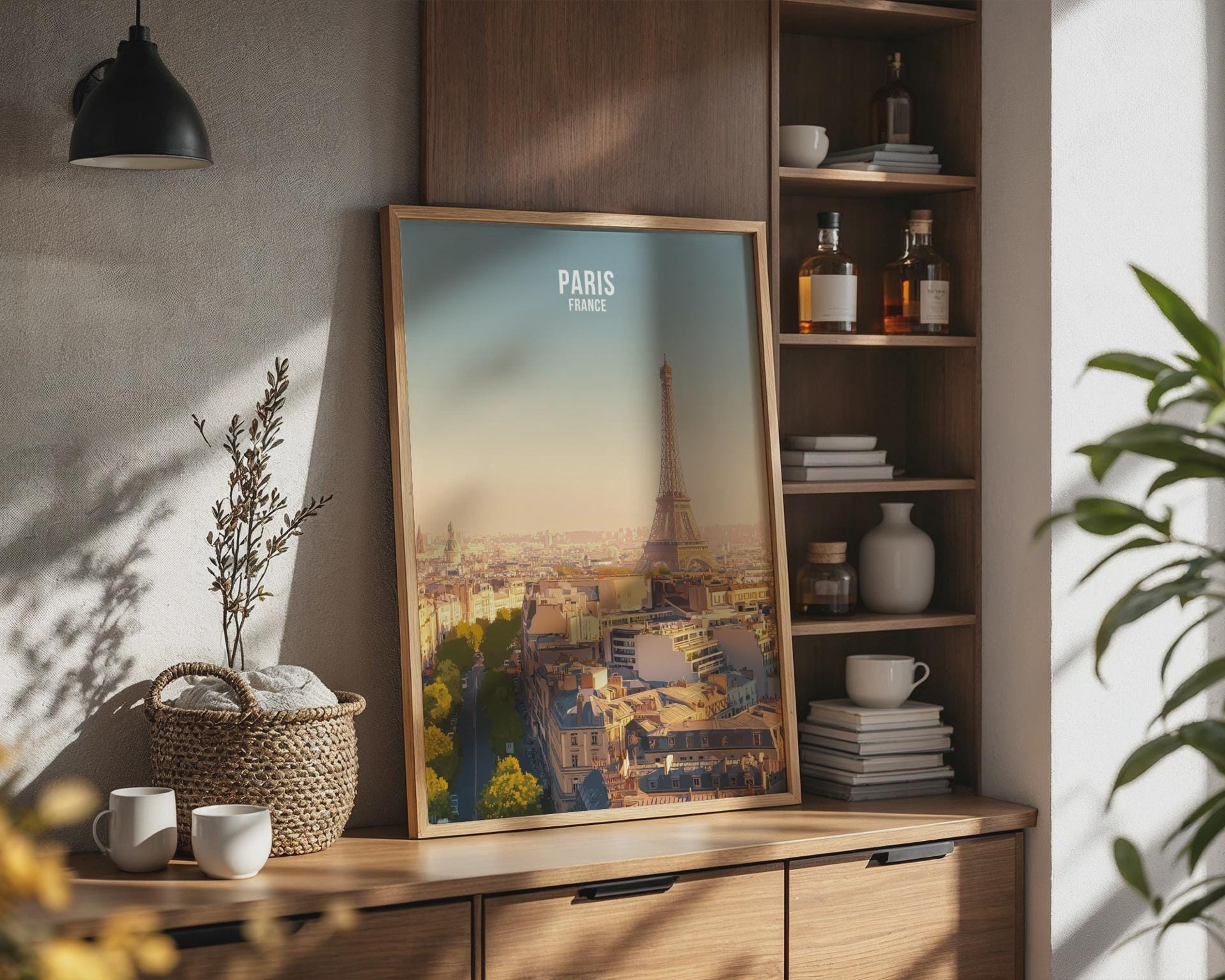 Paris France Print Minimalist Architecture Cityscape Poster - Travel Wall Art