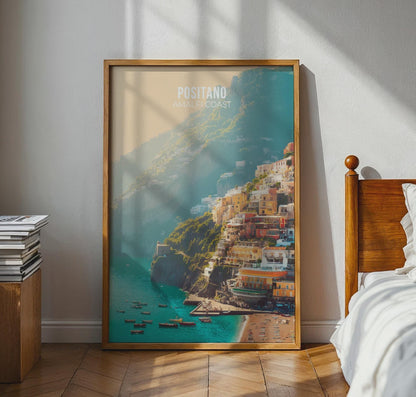 Positano Amalfi Coast Art Print Landscape Scenery - Travel Wall Art