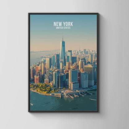 New York City Aerial View Wall Art Print - Travel Wall Art