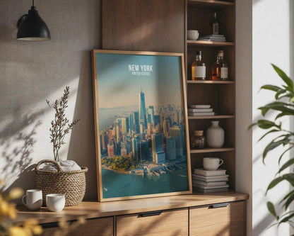 New York City Aerial View Wall Art Print - Travel Wall Art