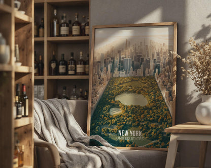 New York City Aerial View Wall Art Print - Travel Wall Art