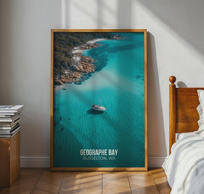 Geographe Bay Wall Art Print Boat Landscape - Travel Wall Art
