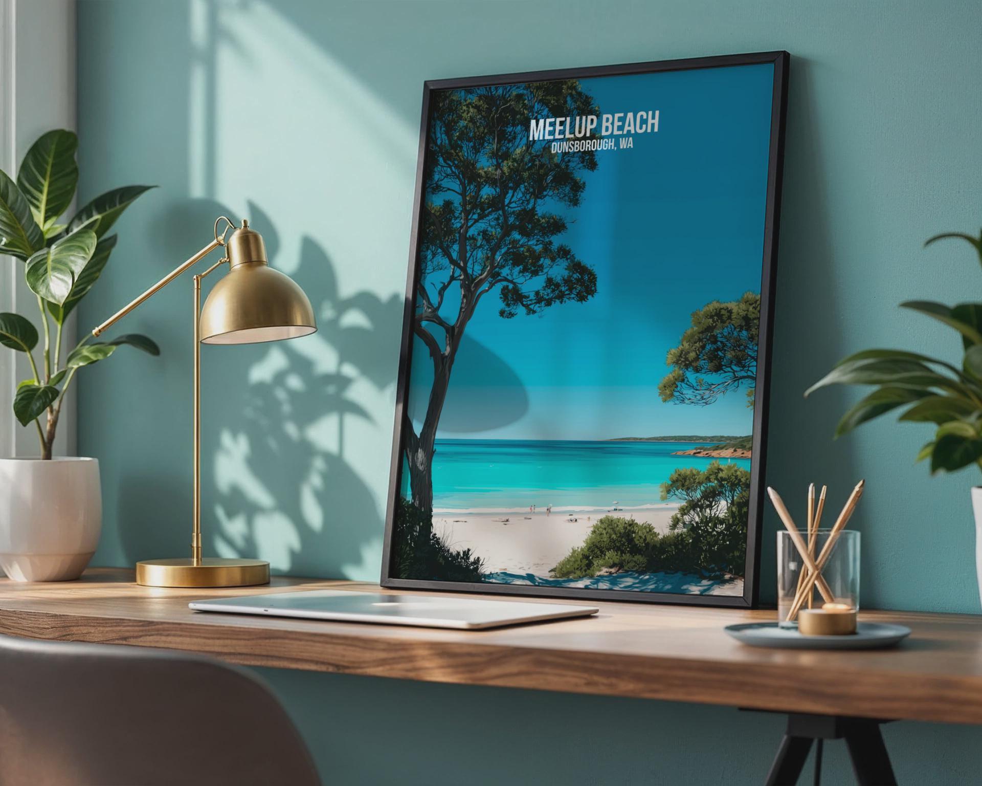 Meelup Beach Wall Art Dunsborough Coastal Print Landscape Poster - Travel Wall Art