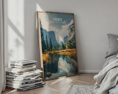 Yosemite National Park Landscape Poster Wall Art Print - Travel Wall Art