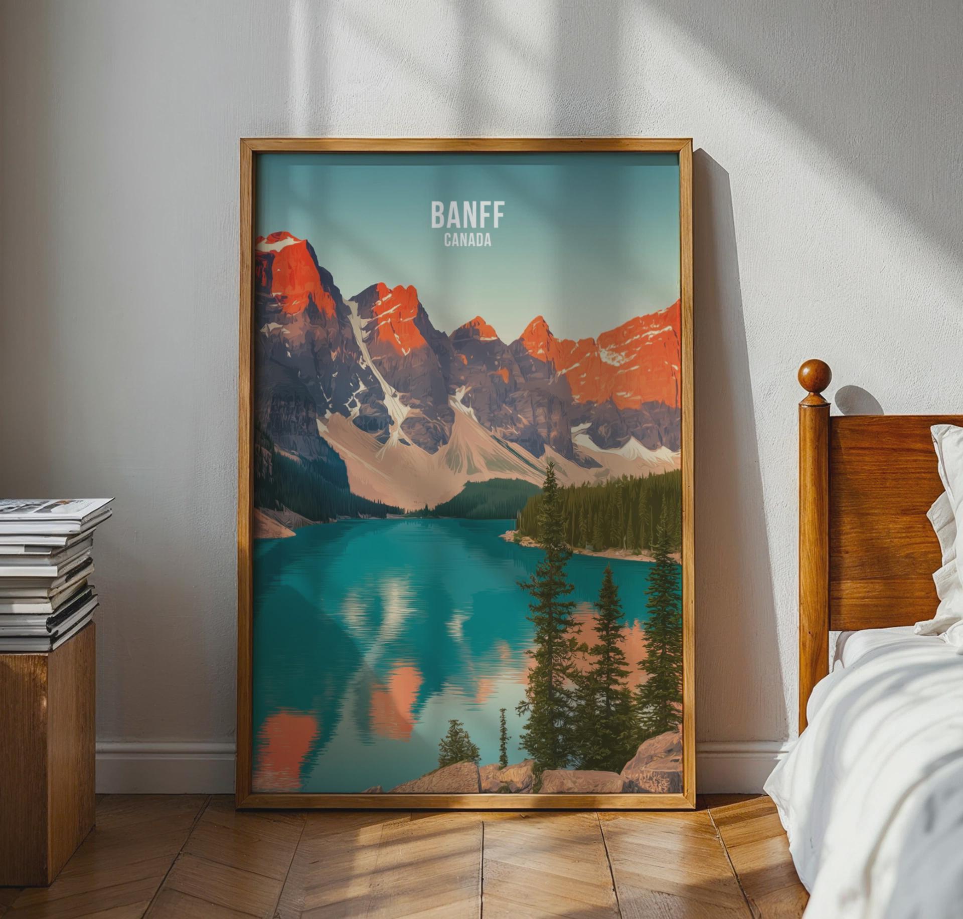 Banff Canada Landscape Poster Art Print - Travel Wall Art