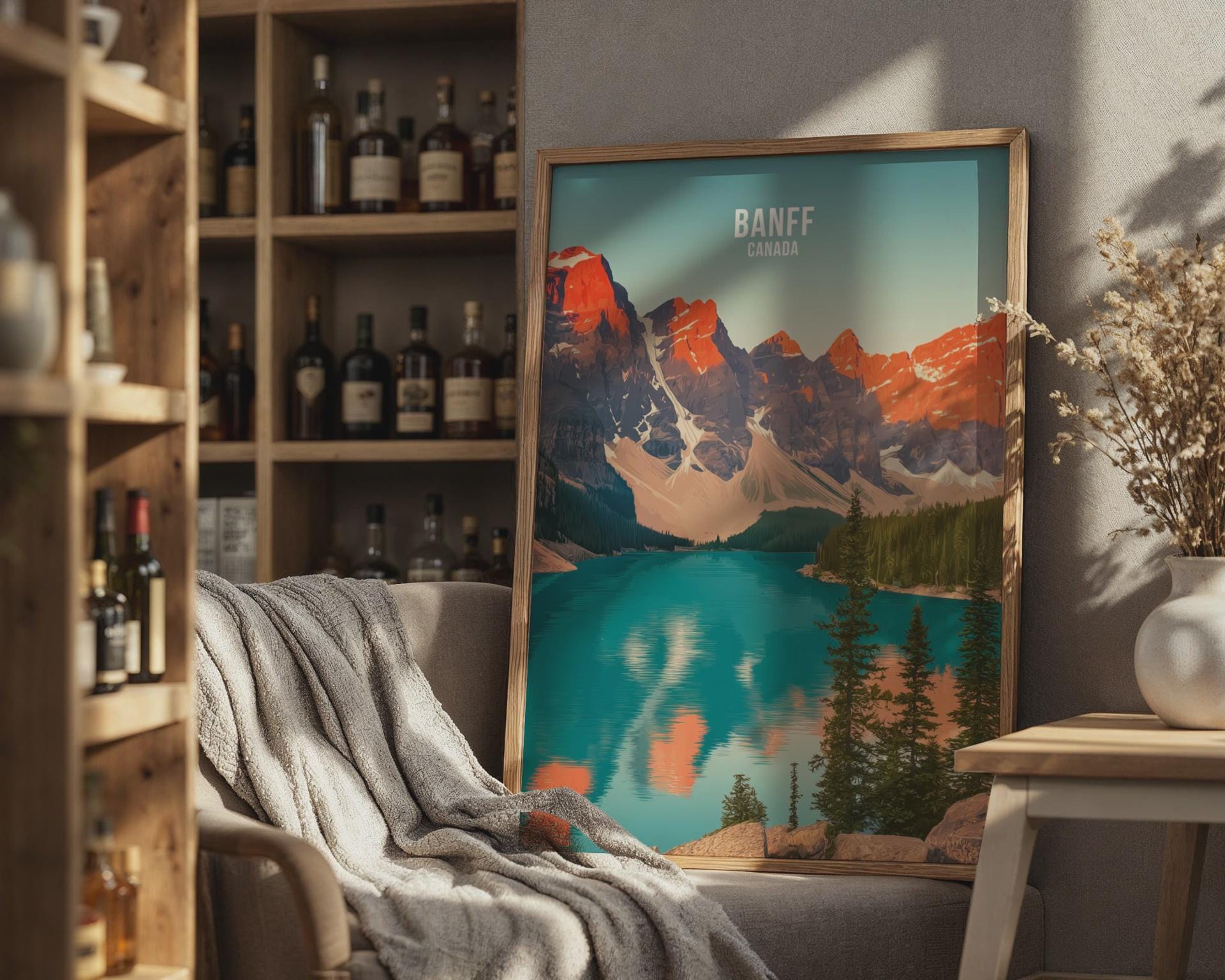 Banff Canada Landscape Poster Art Print - Travel Wall Art
