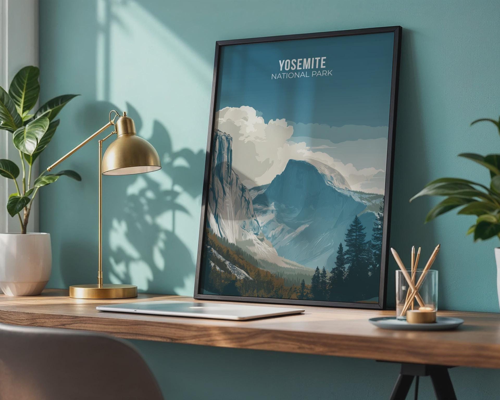 Yosemite National Park Landscape Poster Art Print - Travel Wall Art