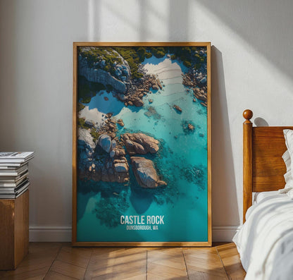 Castle Rock Dunsborough WA Print Coastal Art Poster - Travel Wall Art