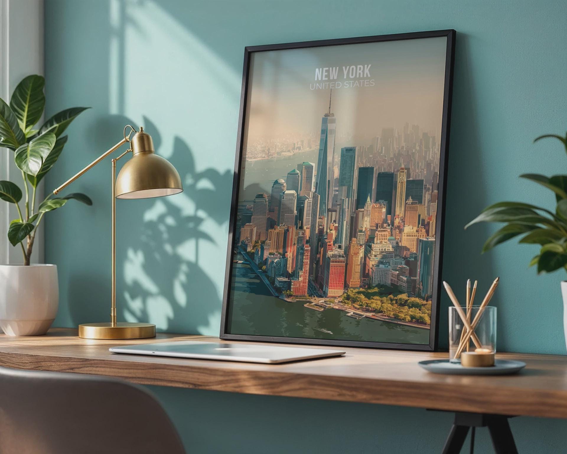 New York City Skyline Poster Art Print - Travel Wall Art