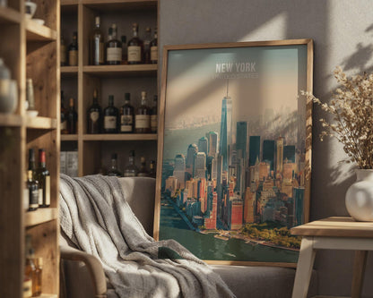 New York City Skyline Poster Art Print - Travel Wall Art