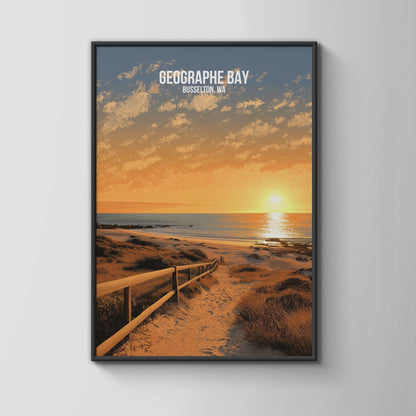 Geographe Bay Sunset Beach Poster Wall Art Print - Travel Wall Art