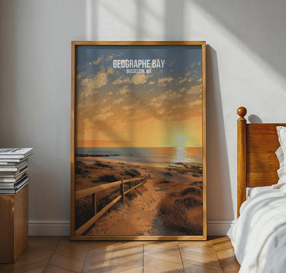 Geographe Bay Sunset Beach Poster Wall Art Print - Travel Wall Art