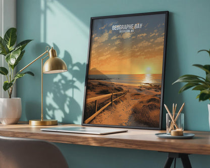 Geographe Bay Sunset Beach Poster Wall Art Print - Travel Wall Art