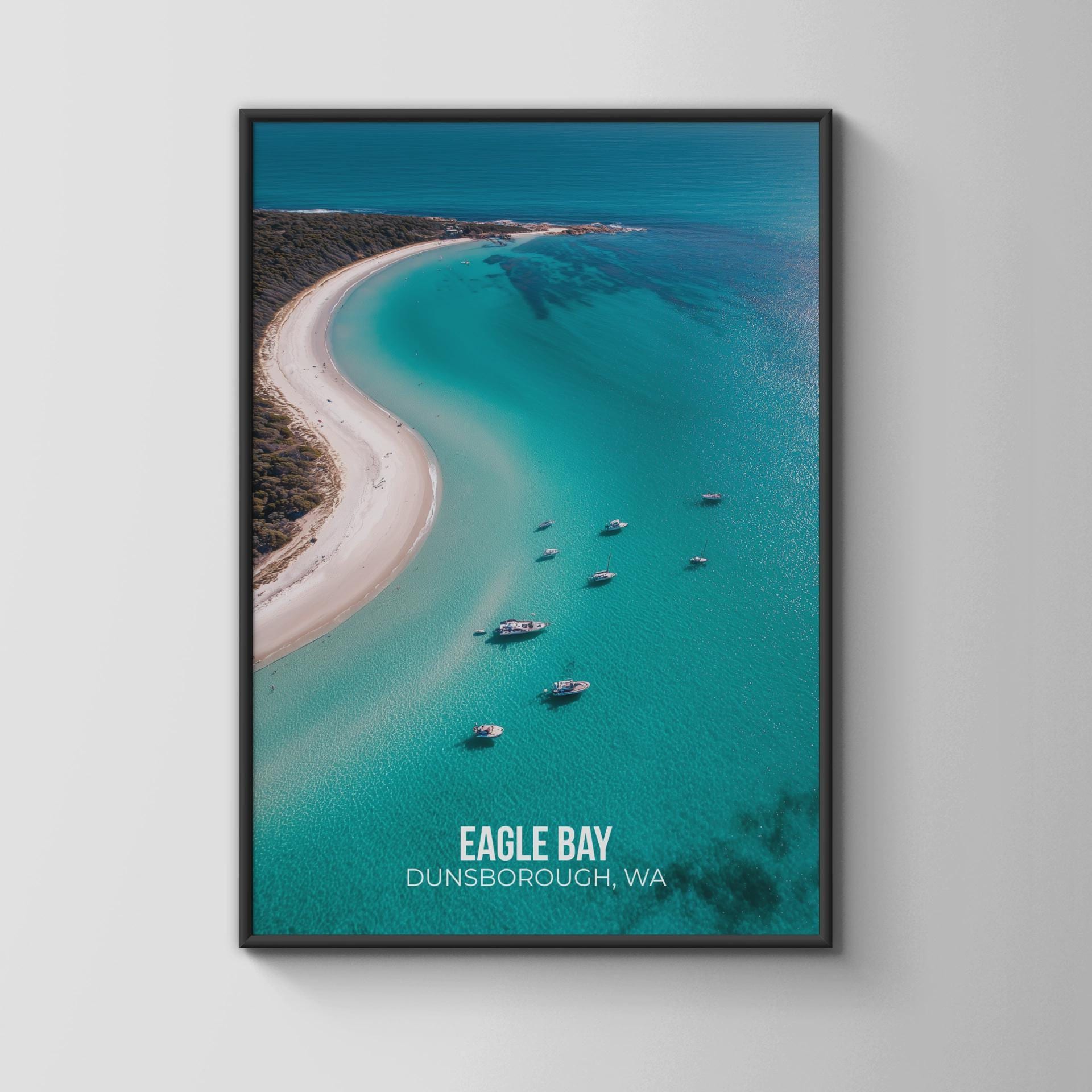 Eagle Bay Dunsborough Wall Art Poster Print Aerial View Beach Landscape - Travel Wall Art